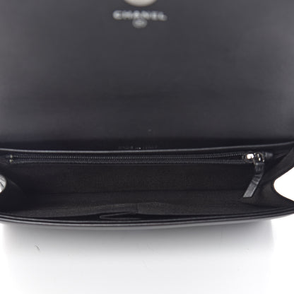 Chanel Lambskin Boy Wallet On Removable Chain WOC Black Navy 6 of 11