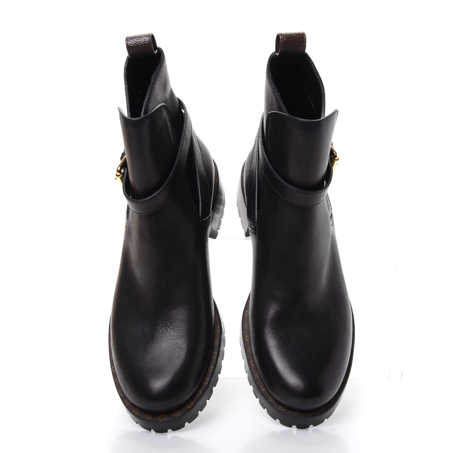 Calfskin Monogram Discovery Flat Ankle Boots 36 Black