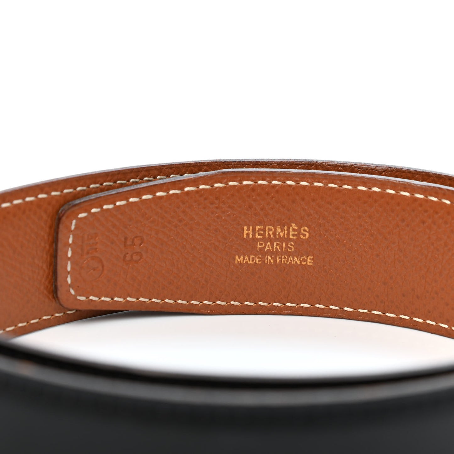 Box Courchevel 32mm H Belt 65 Black Gold