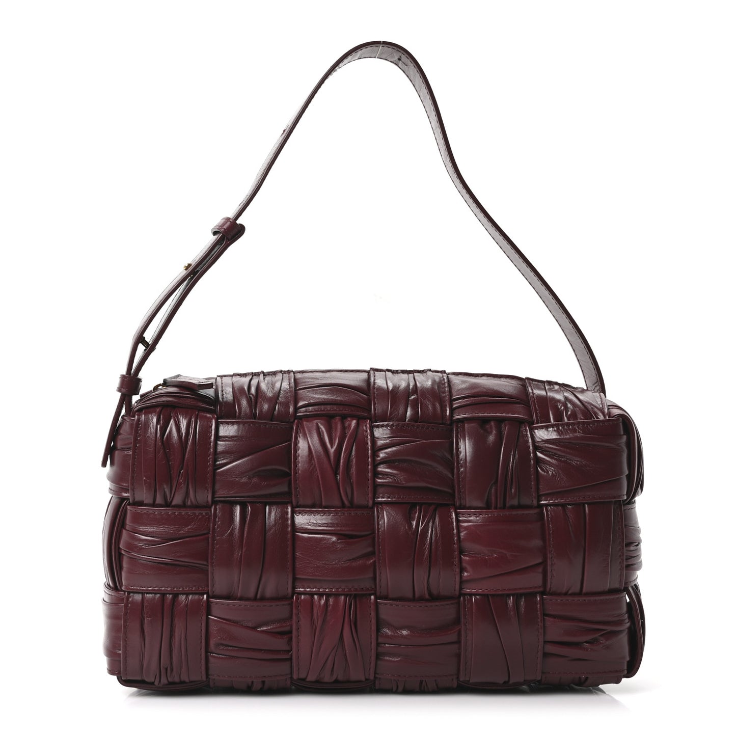 Paper Calfskin Intreccio Plisse Cassette Camera Bag Barolo