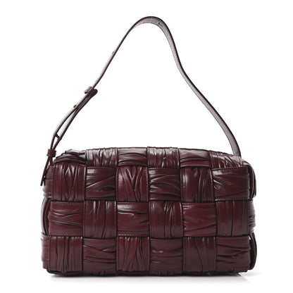 Bottega Veneta Paper Calfskin Intreccio Plisse Cassette Camera Bag Barolo 1 of 9