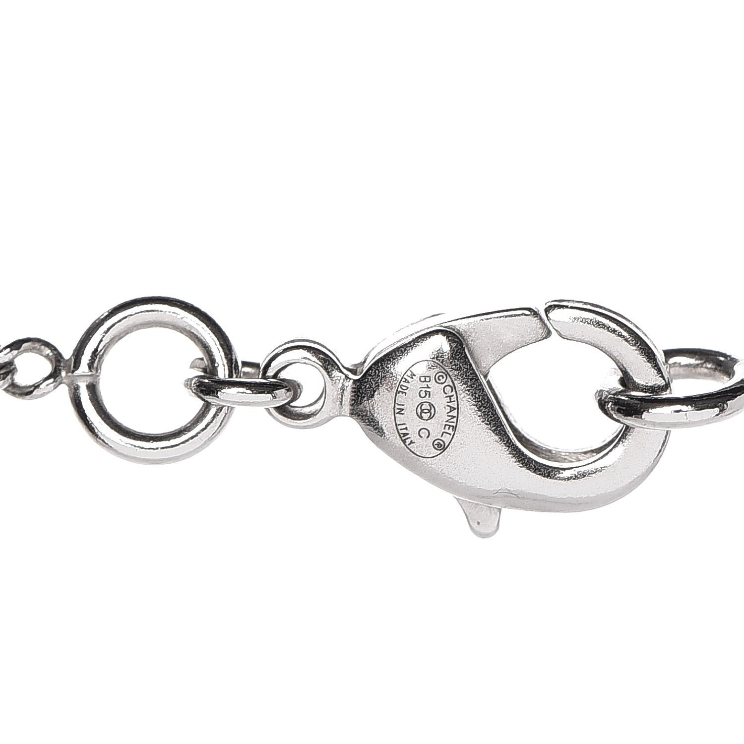 Chanel Baguette Crystal Moon CC Necklace Silver 3 of 3