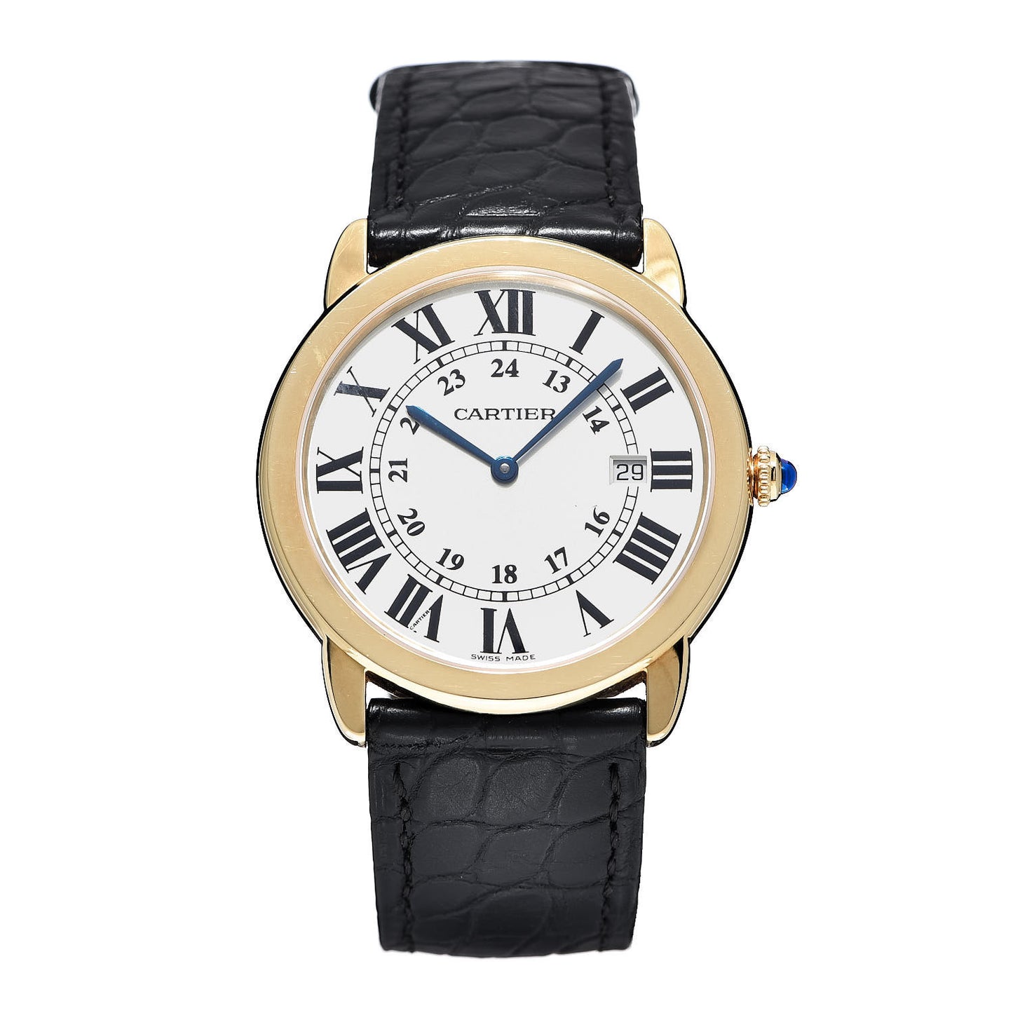 Stainless Steel 18K Yellow Gold Alligator 36mm Ronde Solo Quartz Watch