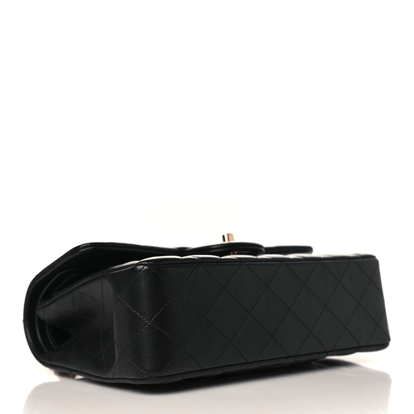 Lambskin Quilted Small Double Flap Black