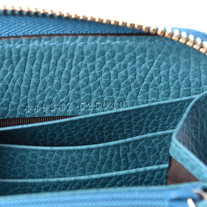 Gucci Dollar Calfskin GG Zip Around Wallet Deep Cobalt 7 of 8