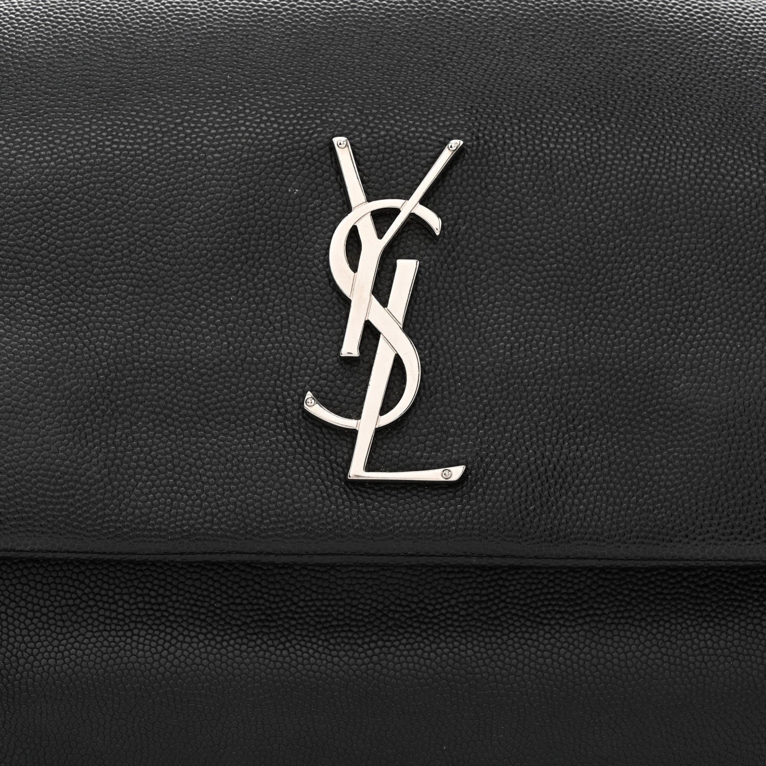 Saint Laurent Grain De Poudre Medium West Hollywood Monogram Fold-Over Black 15 of 22