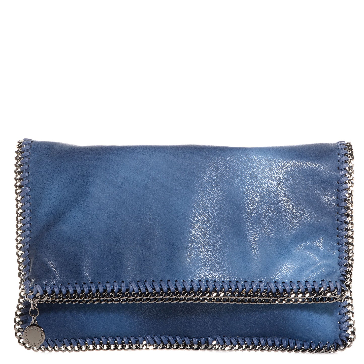 Faux Shaggy Deer Falabella Fold Over Clutch Blue