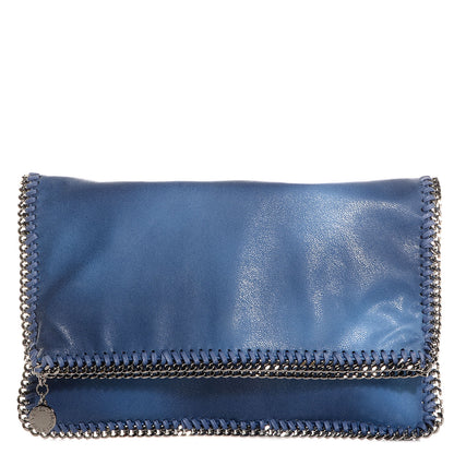 Stella McCartney Faux Shaggy Deer Falabella Fold Over Clutch Blue 1 of 8