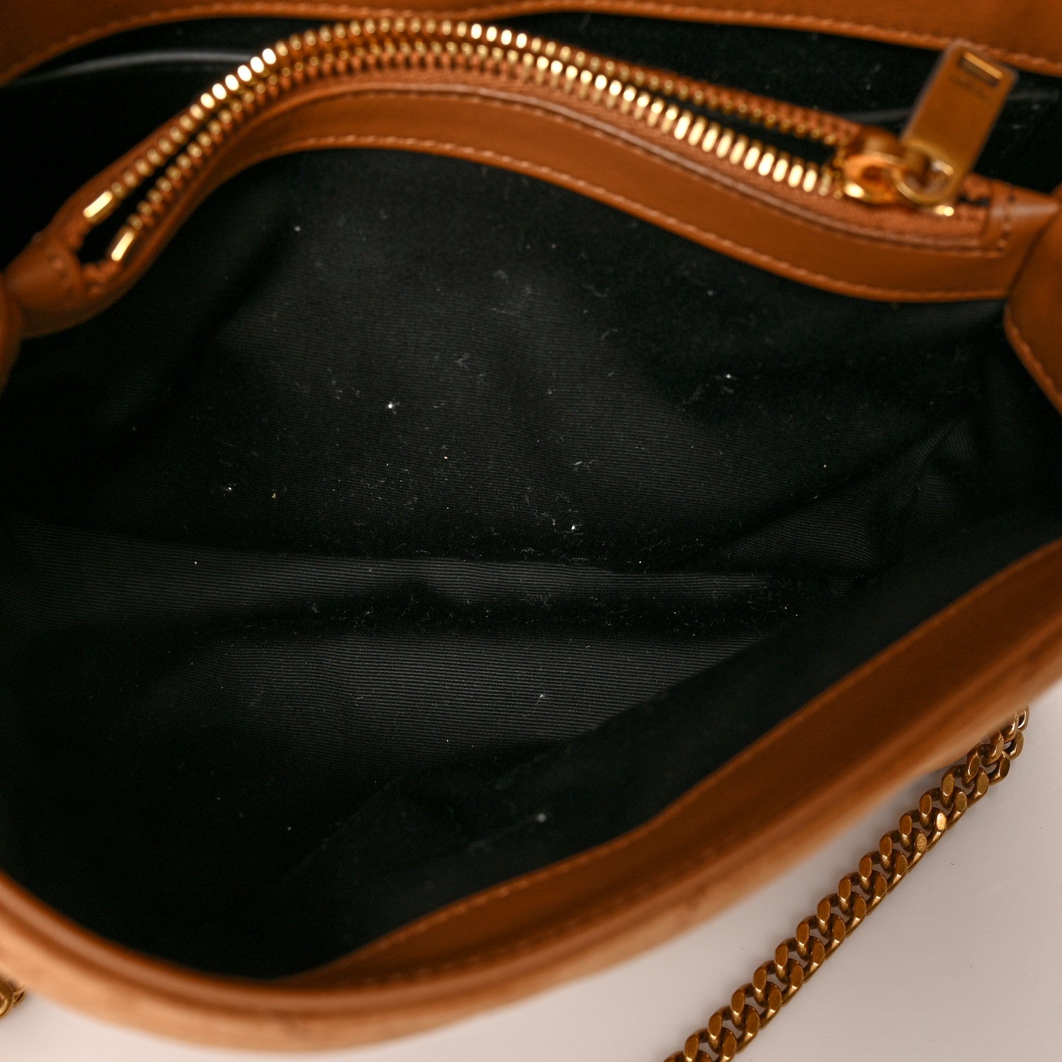 Saint Laurent Suede Calfskin Y Quilted Monogram Small Loulou Chain Satchel Cinnamon 6 of 11