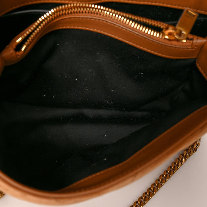 Saint Laurent Suede Calfskin Y Quilted Monogram Small Loulou Chain Satchel Cinnamon 6 of 11
