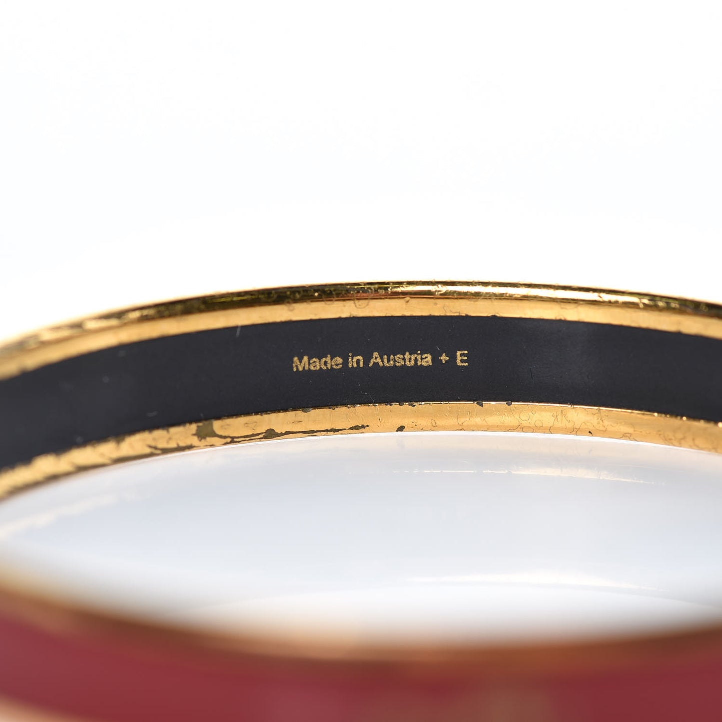 Enamel Printed Narrow Caleche Bracelet 65 Rouge H