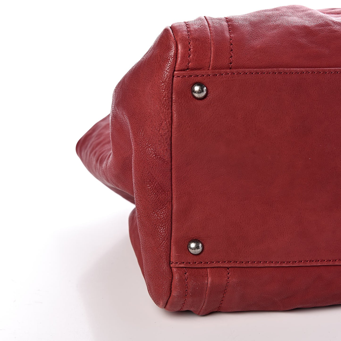 Calfskin Large East West Modern Chain Tote Red