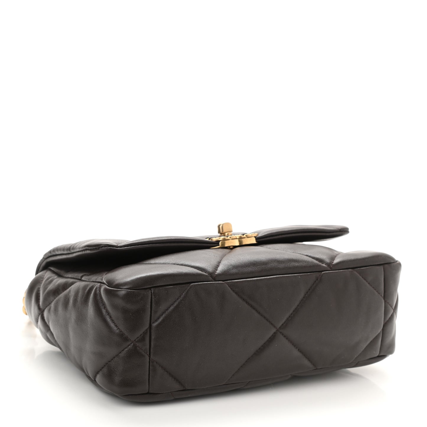 Lambskin Quilted Medium Chanel 19 Flap Dark Brown