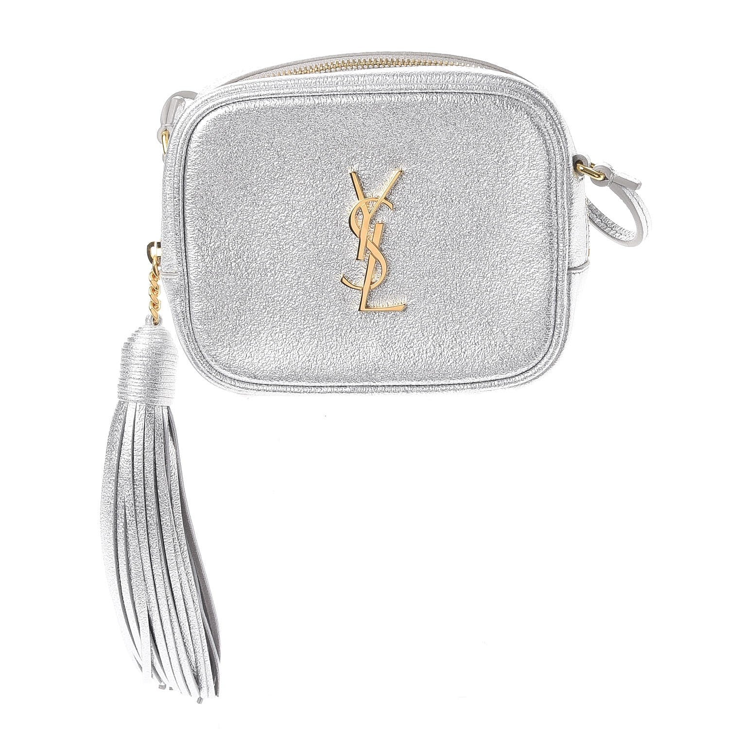 Saint Laurent Metallic Calfskin Monogram Blogger Bag Argento Nero 1 of 9