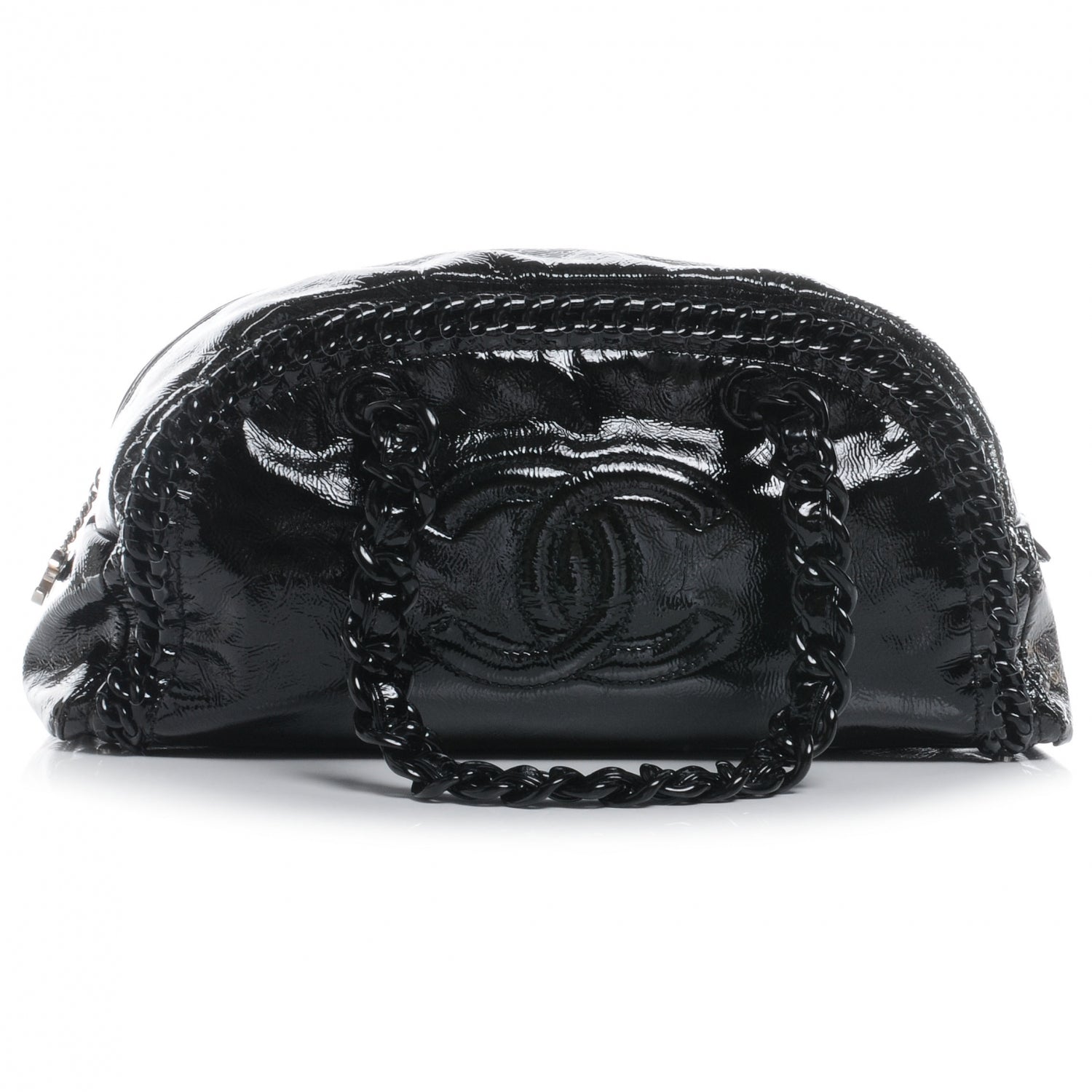 Chanel Patent Luxe Ligne Large Bowler Black 1 of 7