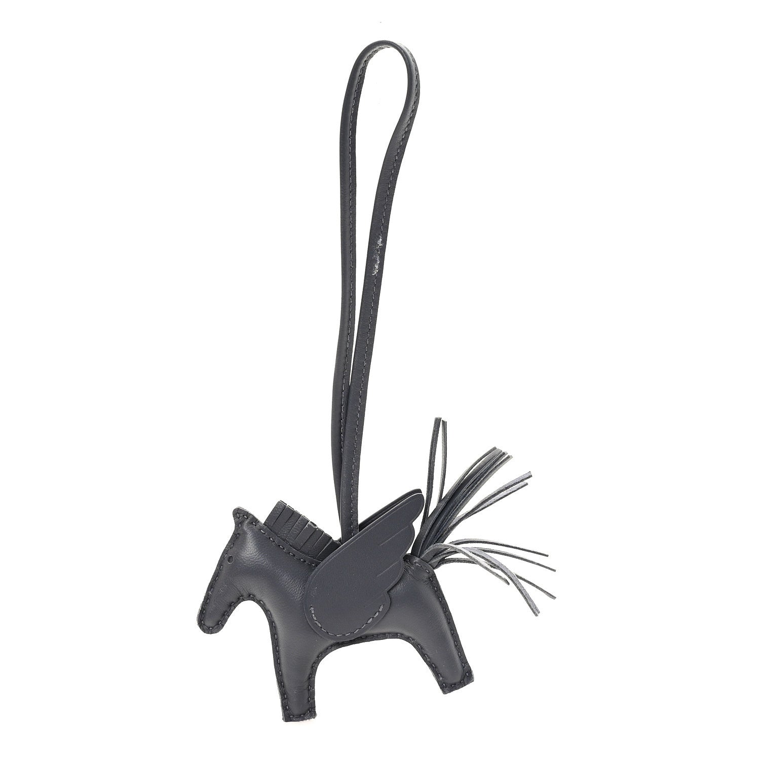 Hermes Milo Lambskin Grigri Rodeo Pegase Horse Bag Charm PM Ardoise 1 of 6