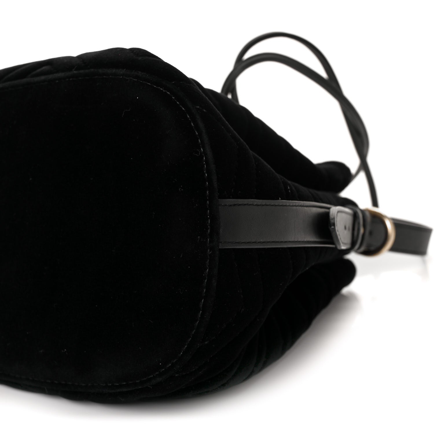 Gucci Velvet Matelasse GG Marmont Bucket Bag Black 8 of 8