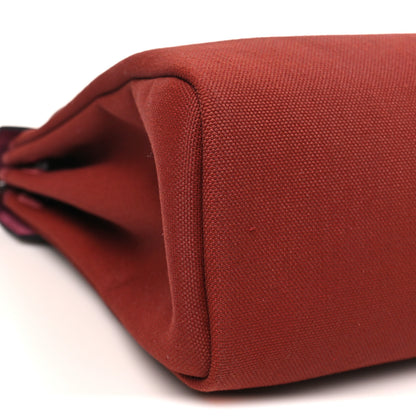 Hermes Military Toile Vache Hunter Herbag Zip Retourne 31 PM Rouge H Ebene 9 of 10