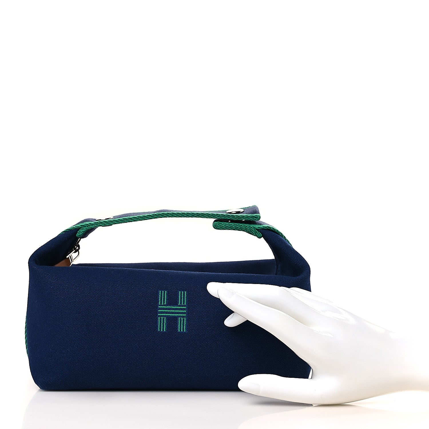 Hermes Canvas Small Bride-A-Brac Pouch Marine 2 of 8