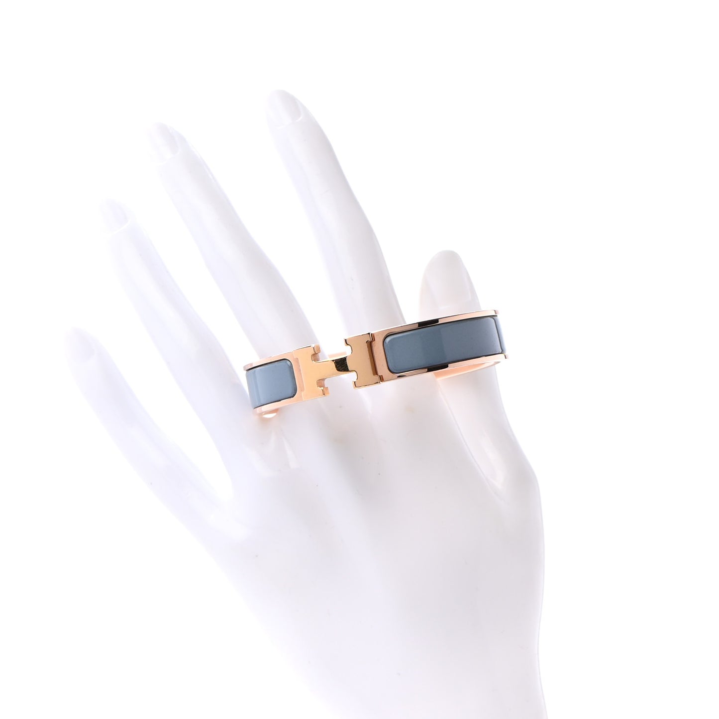 Enamel Narrow Clic Clac H Bracelet PM Bleu Lin