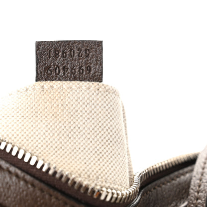 Gucci GG Supreme Monogram Textured Calfskin Web Small Attache Shoulder Bag Beige Ebony New Acero 6 of 9