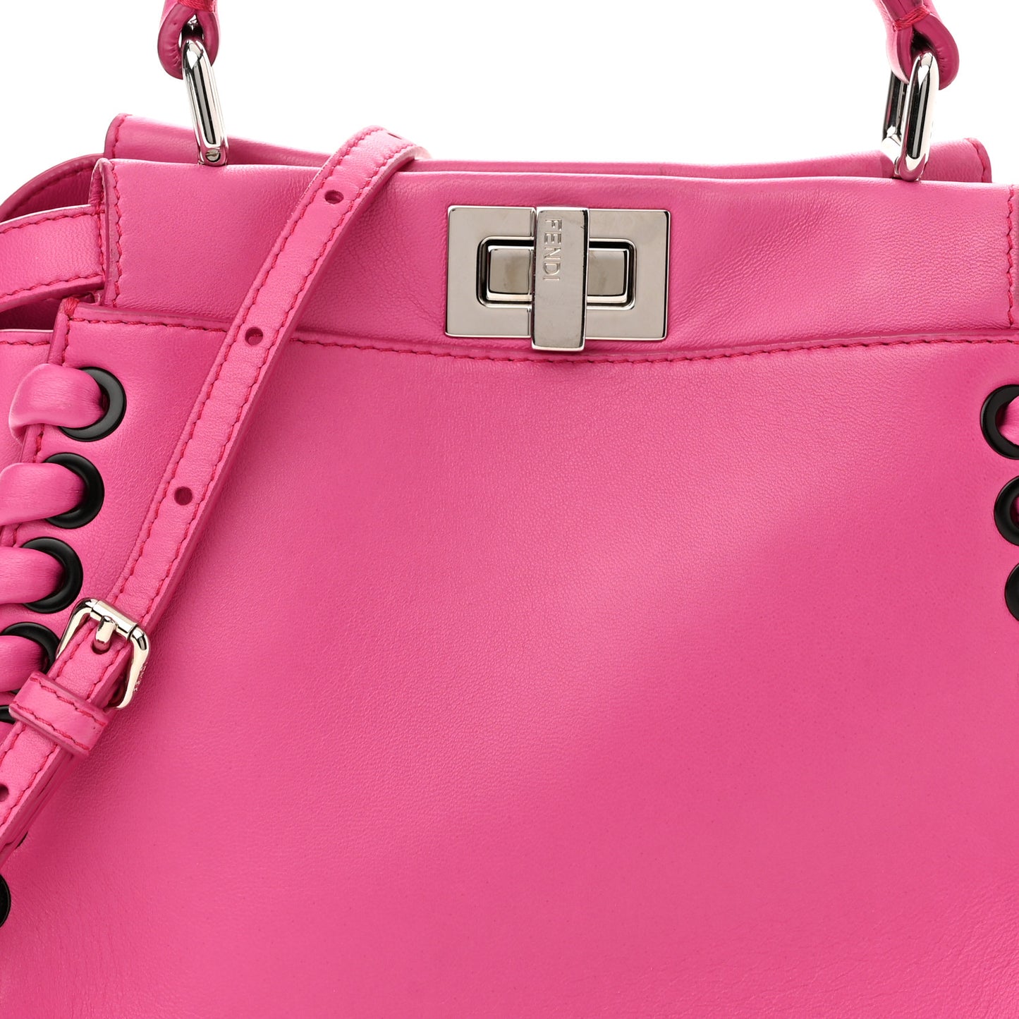 Nappa Lace Up Mini Peekaboo Iconic Satchel Geranio