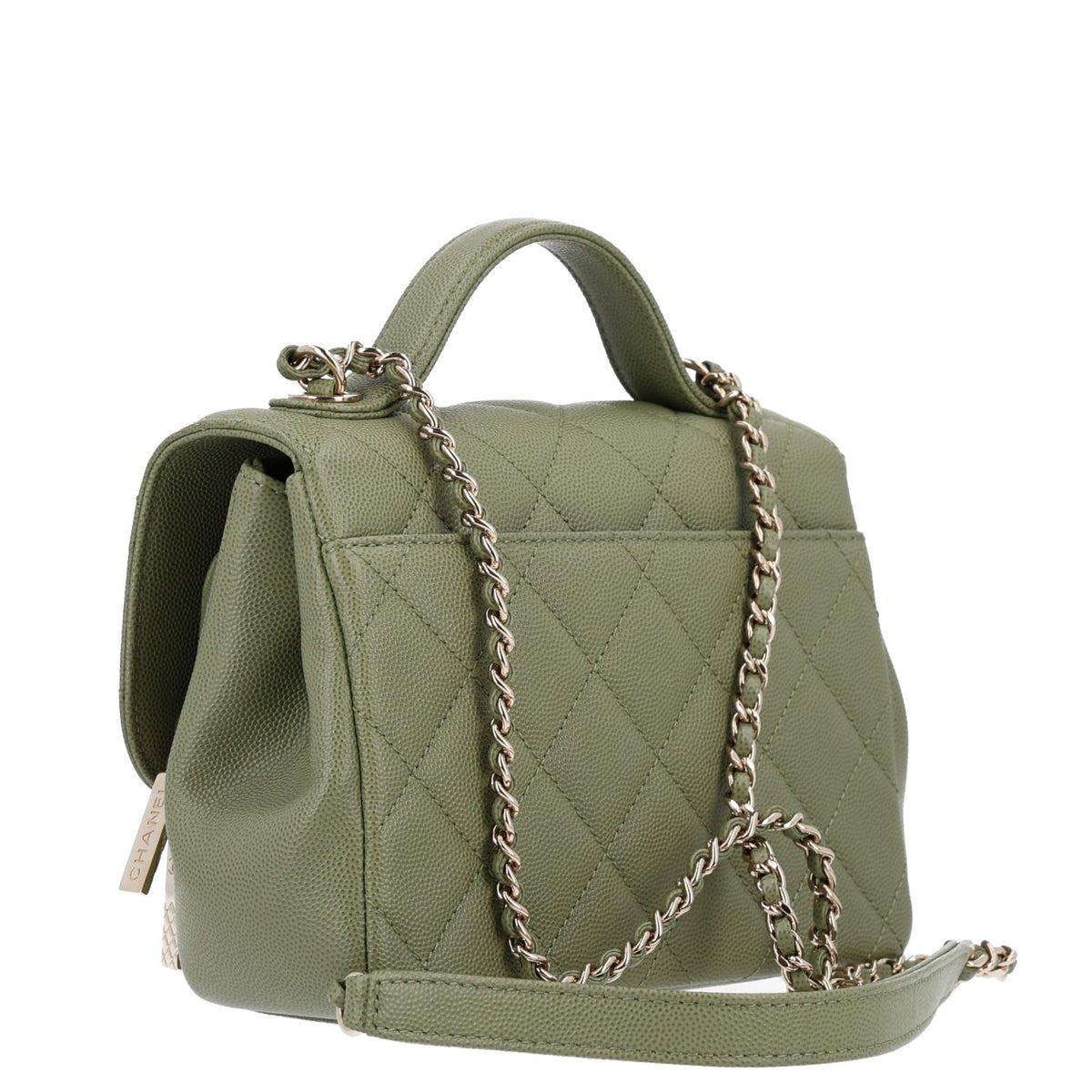 Chanel Caviar Quilted Small Business Affinity Flap Green 4 of 11