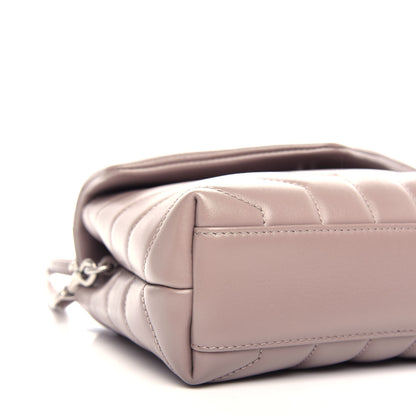 Saint Laurent Calfskin Y Quilted Monogram Toy Loulou Satchel Light Natural 9 of 12