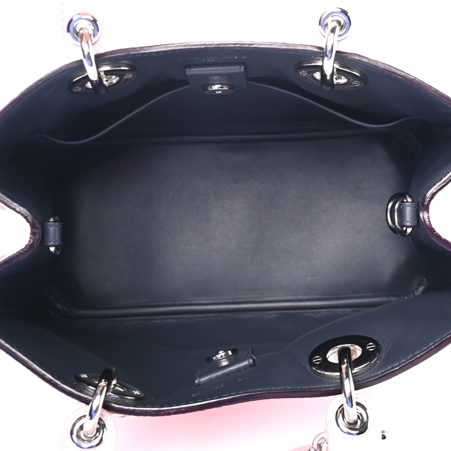 Metallic Bullcalf Mini Diorissimo Tote Pink