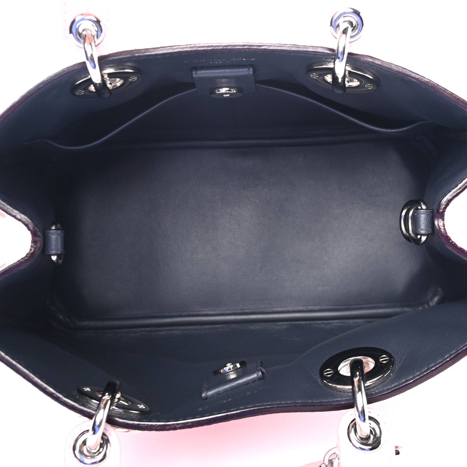Christian Dior Metallic Bullcalf Mini Diorissimo Tote Pink 4 of 4