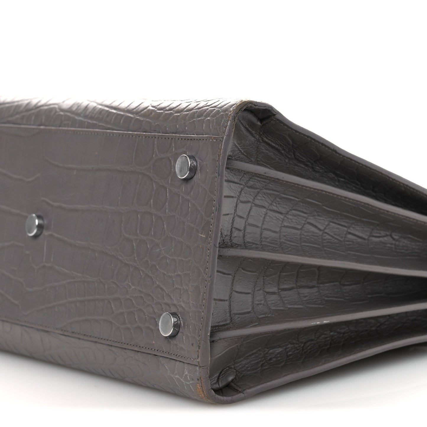 Calfskin Crocodile Embossed Small Sac de Jour Fog
