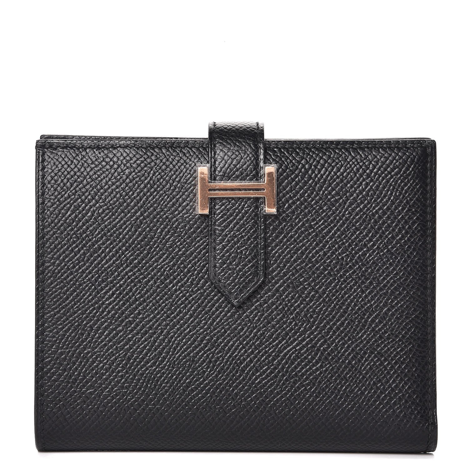 Hermes Epsom Bearn Compact Wallet Black 1 of 8