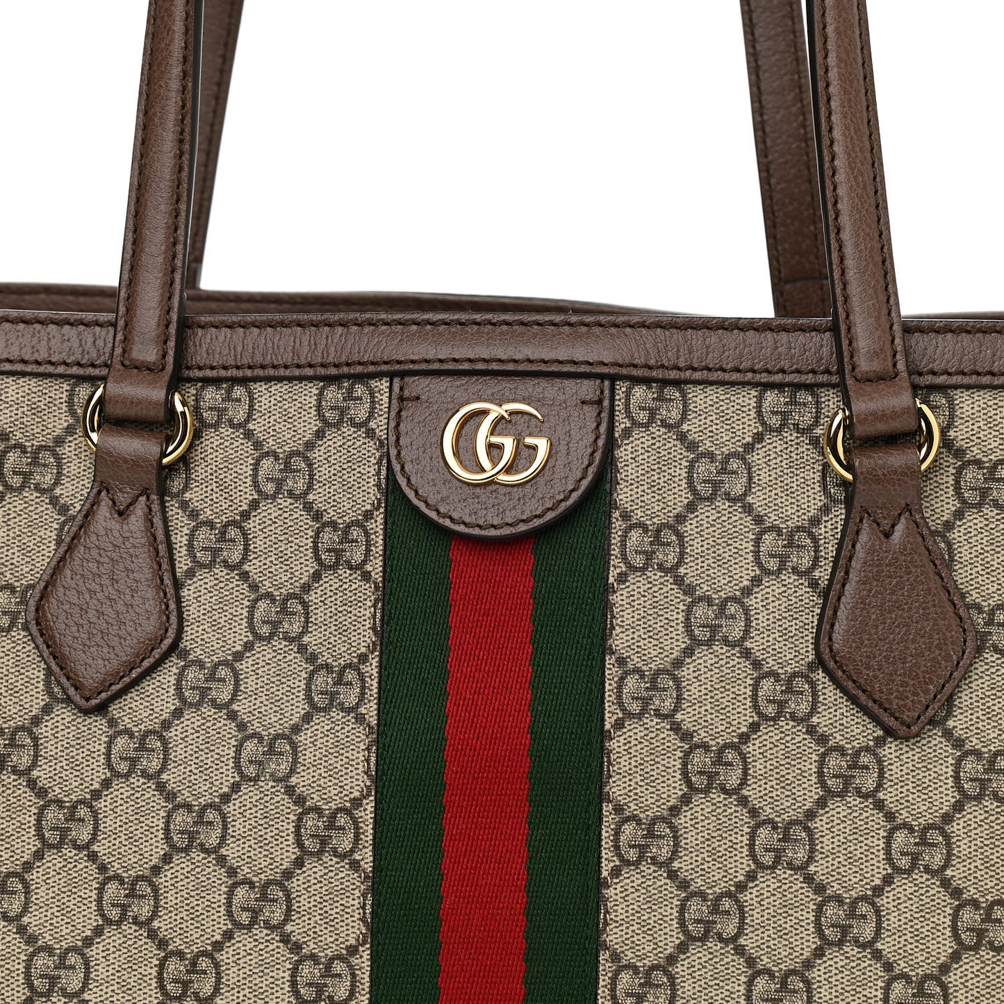 GG Supreme Monogram Medium Ophidia Shopping Tote Brown