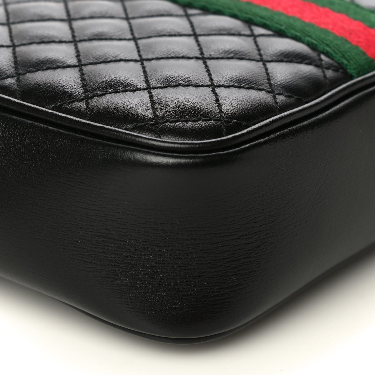 Calfskin Trapuntata Web Mini GG Shoulder Bag Black