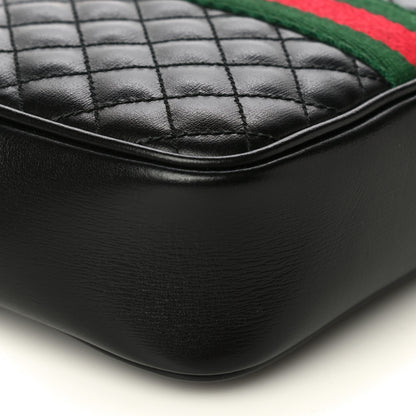 Gucci Calfskin Trapuntata Web Mini GG Shoulder Bag Black 9 of 10