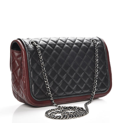 Chanel Lambskin Classic Twist Flap Black Burgundy 4 of 7