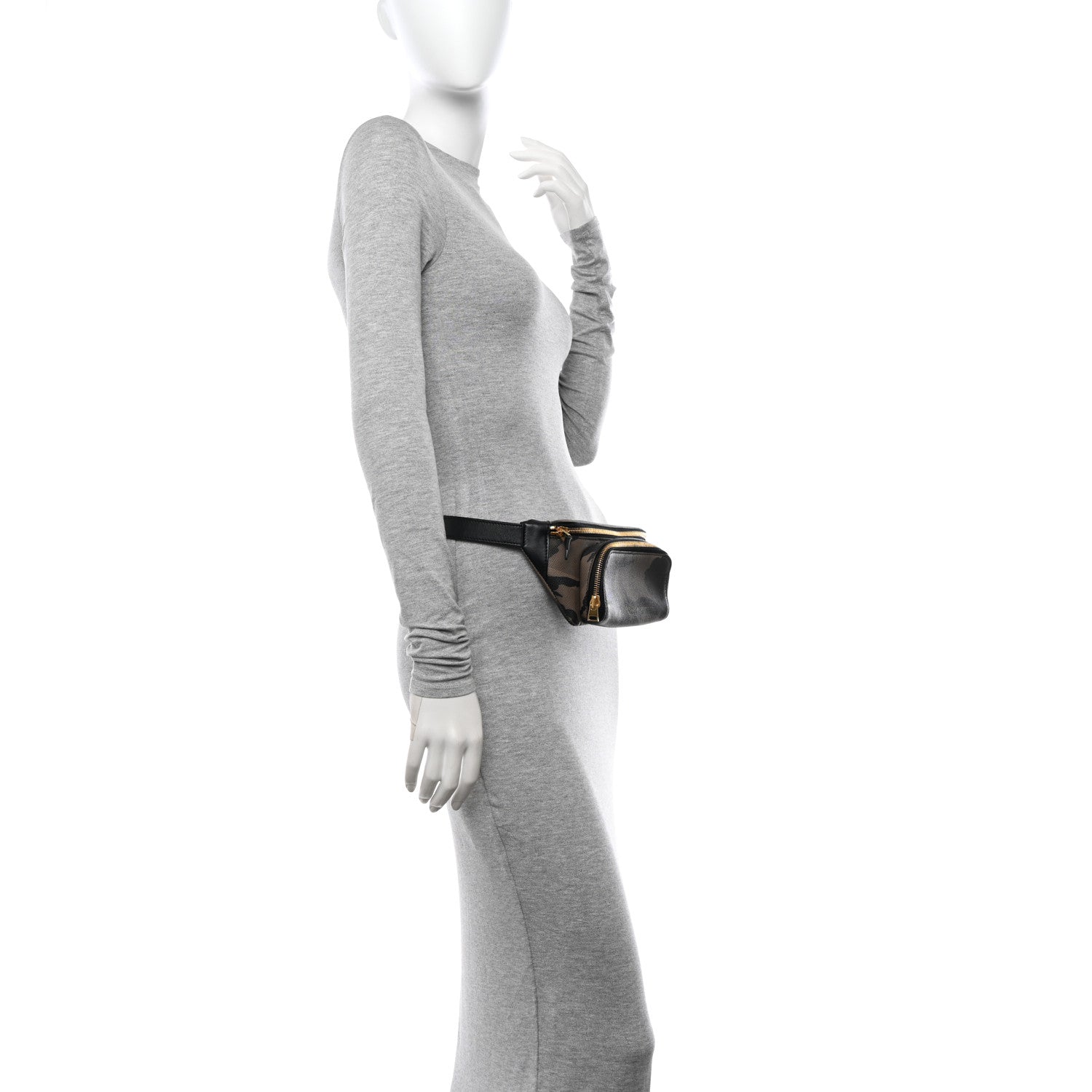 Tom Ford Grained Calfskin Camo Print Belt Bag Green 2 of 10