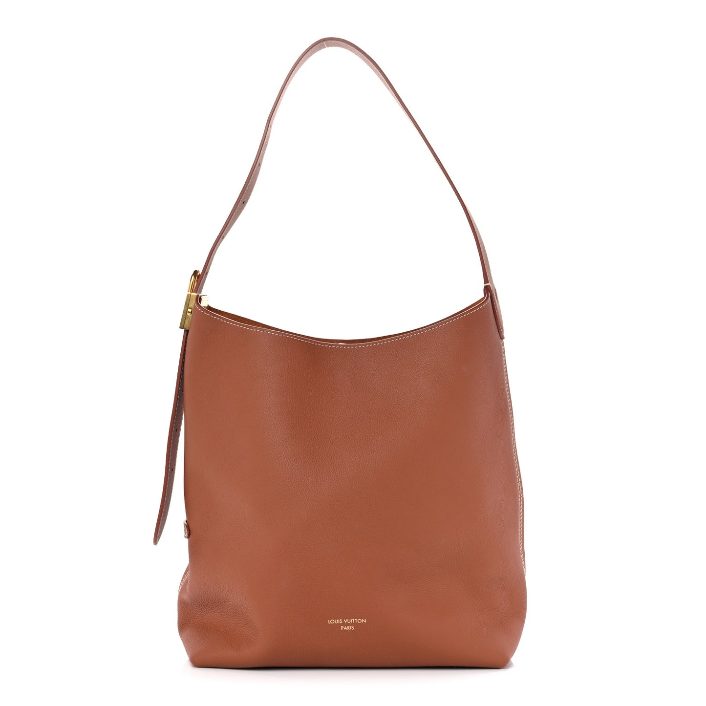 Grained Calfskin Low Key Hobo MM Cognac