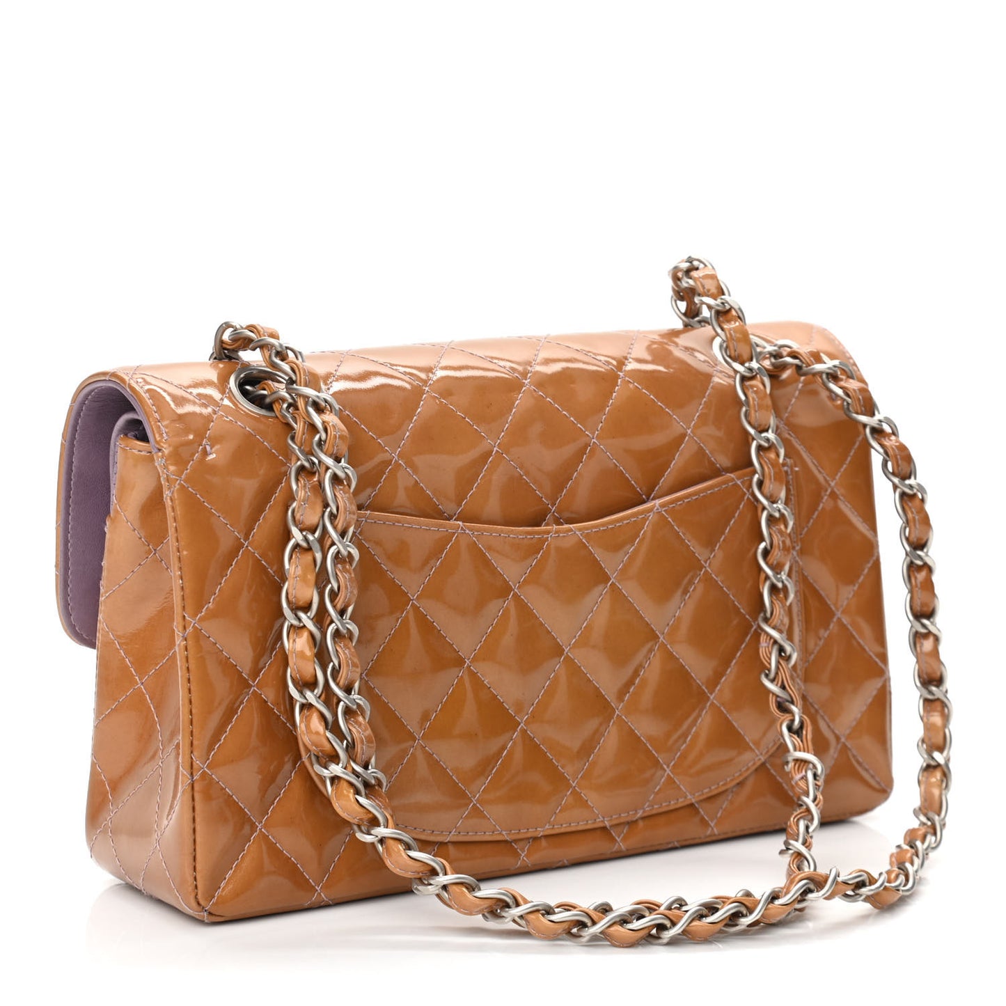 Patent Small Double Flap Mauve