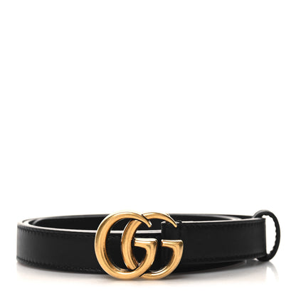 Gucci Calfskin Double G 20mm Belt 85 34 Black 1 of 6