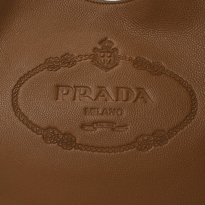 Prada Vitello Phenix Embossed Logo Hobo Cannella 8 of 10