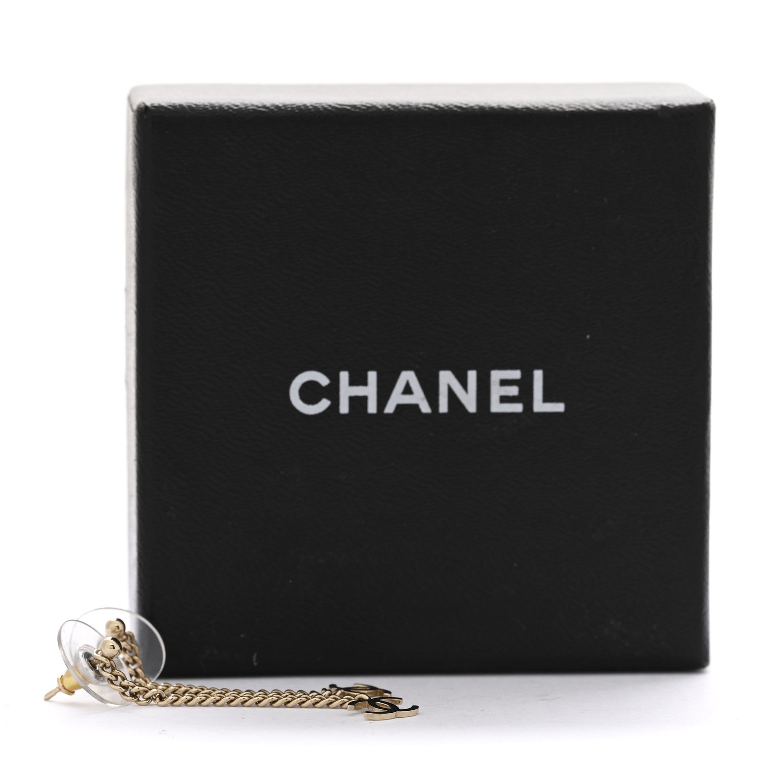 Chanel CC Long Drop Earrings Gold 4 of 4