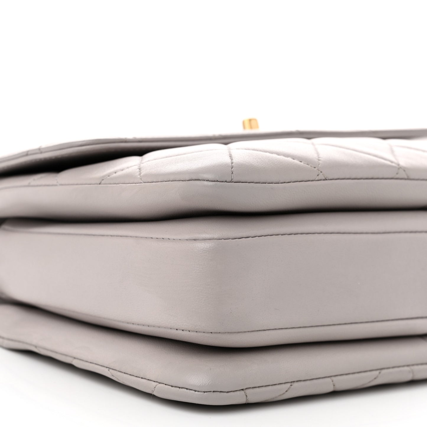 Lambskin Quilted Small Trendy CC Flap Dual Handle Bag Light Grey