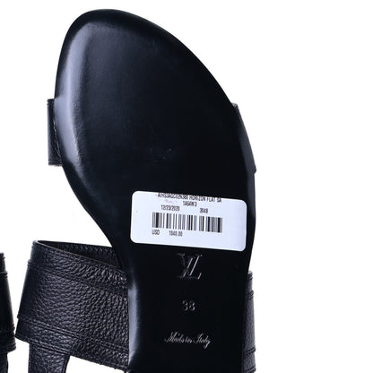 Louis Vuitton Grained Calfskin Horizon Flat Sandals 38 Black 8 of 9