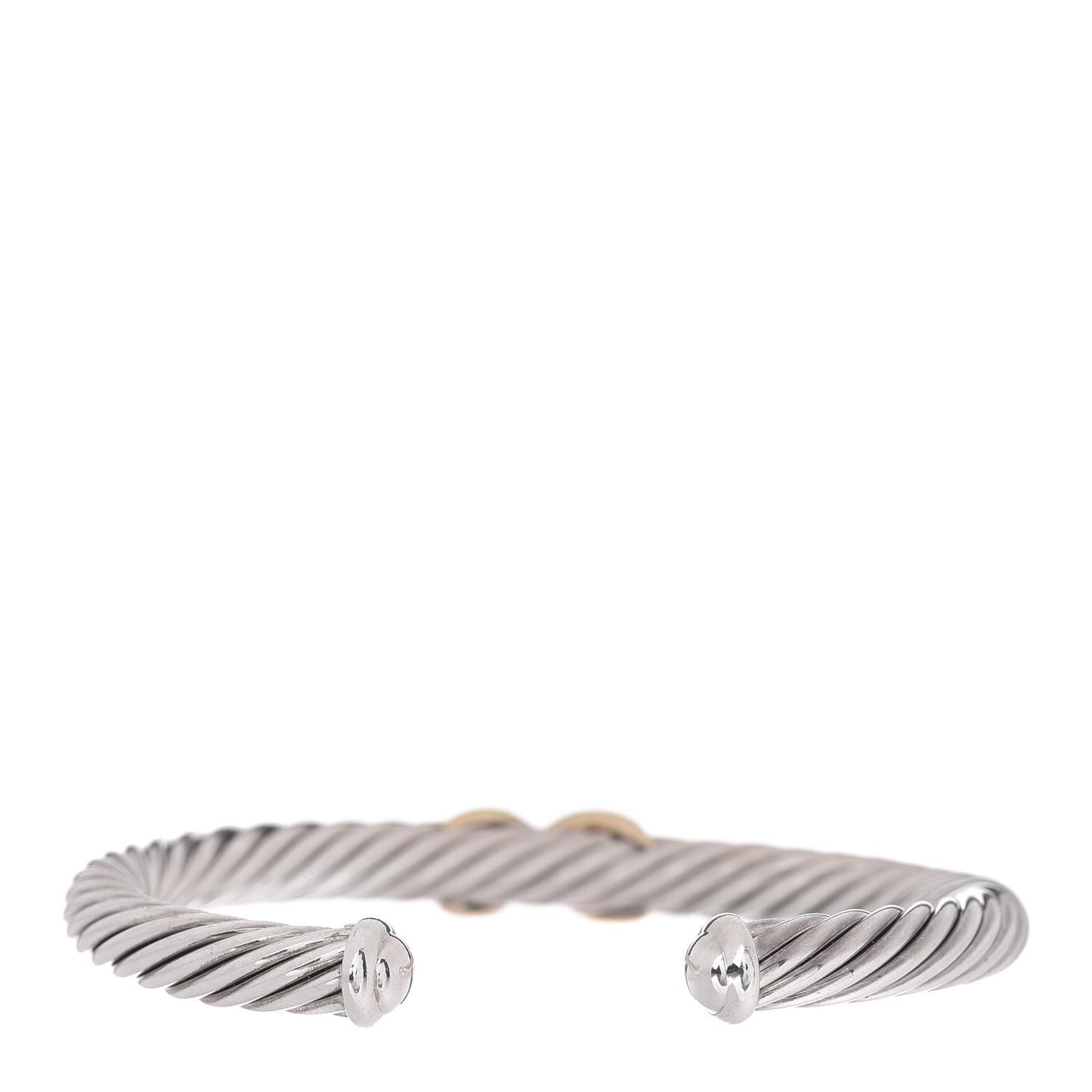 Sterling Silver 14K Yellow Gold 7mm X Station Cable Bracelet