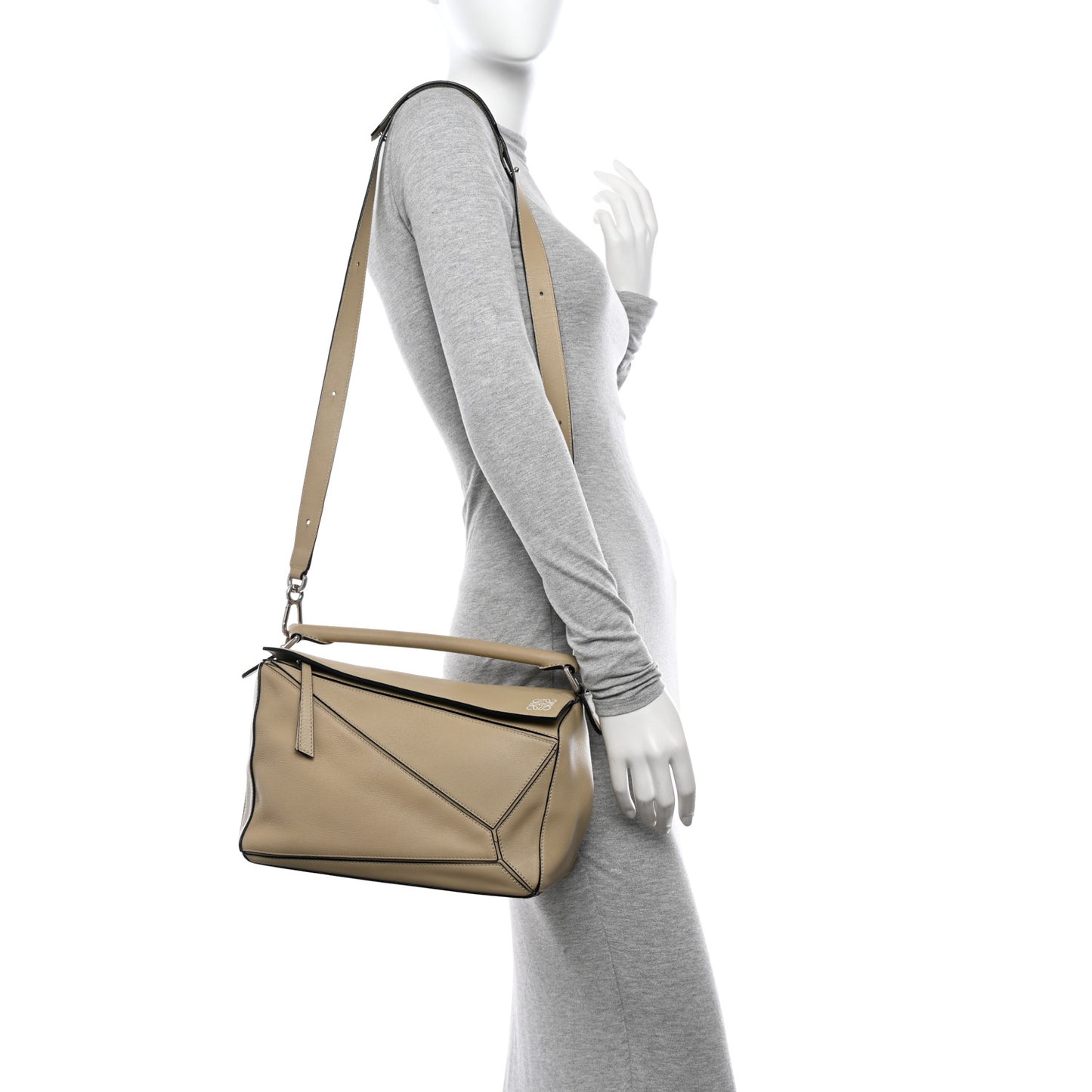 Calfskin Medium Puzzle Bag Piedra