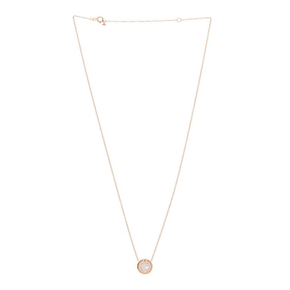 Tiffany 18K Rose Gold Diamond Mother of Pearl Small T Circle Pendant Necklace 3 of 6