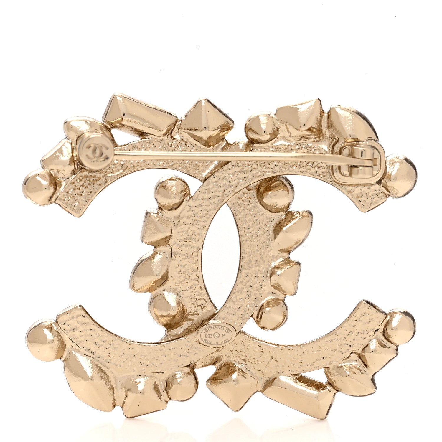 Chanel Crystal Baguette CC Brooch Gold 3 of 5