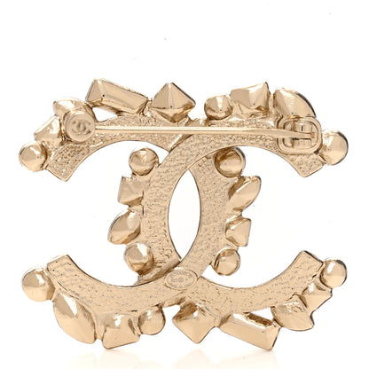 Chanel Crystal Baguette CC Brooch Gold 3 of 5