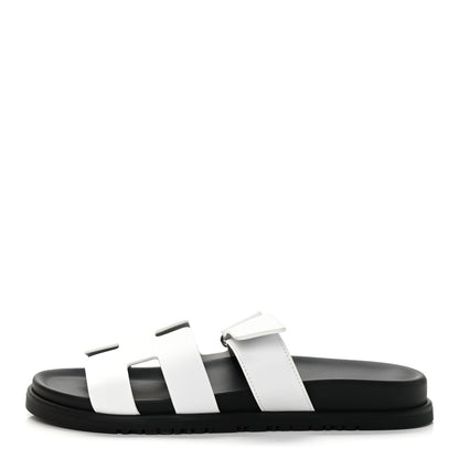 Hermes Calfskin Womens Chypre Sandals 39 White 1 of 9